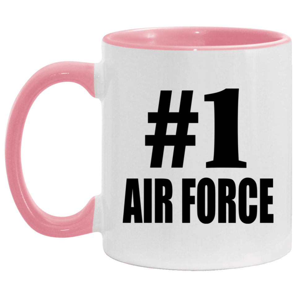 Number One #1 Air Force - 11oz Accent Mug Pink