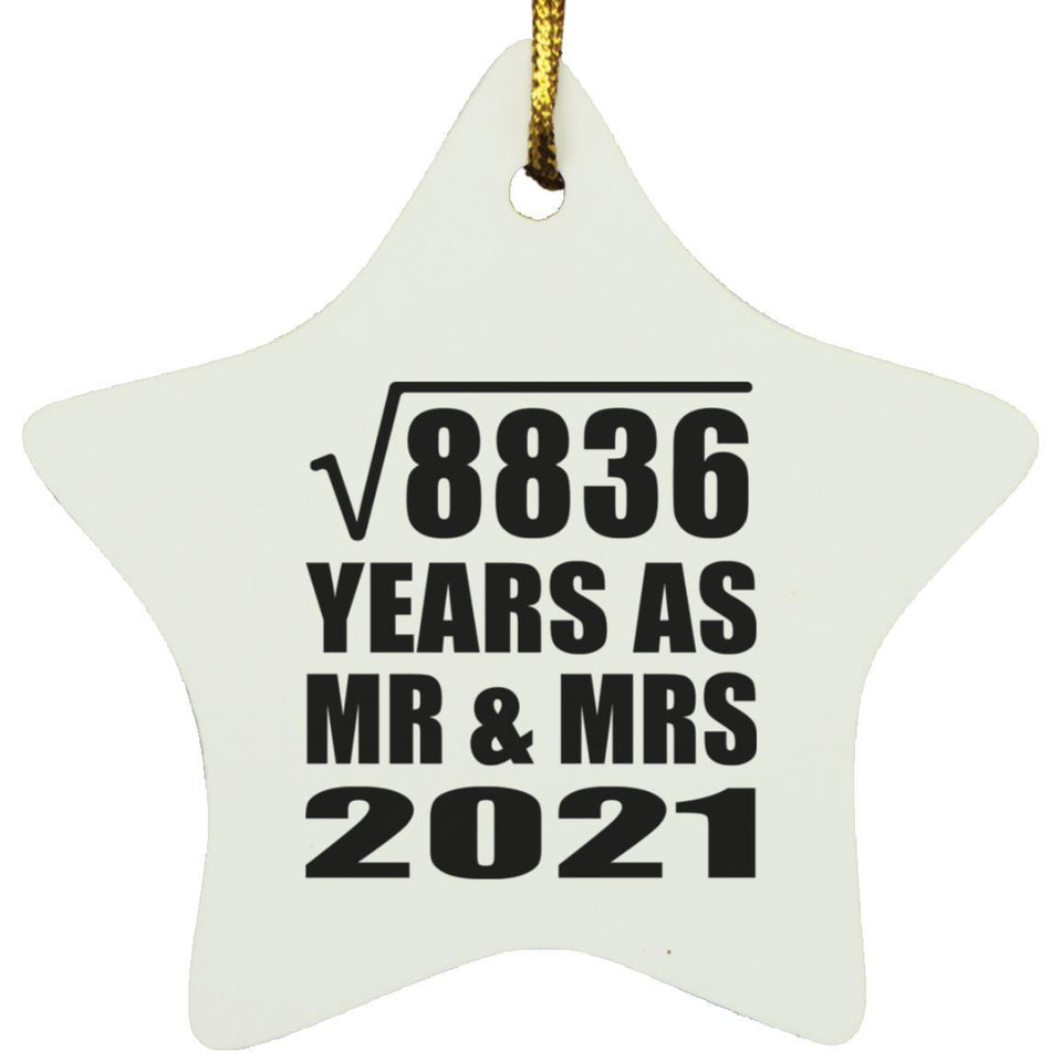 94th Anniversary Square Root of 8836 Years As Mr & Mrs 2021 - Star Ornament