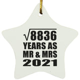 94th Anniversary Square Root of 8836 Years As Mr & Mrs 2021 - Star Ornament
