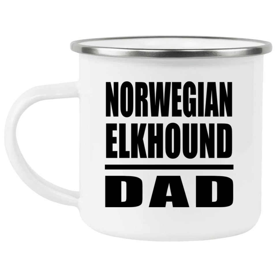 Norwegian Elkhound Dad - 12oz Camping Mug