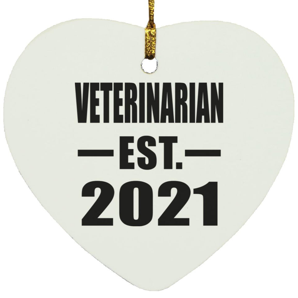 Veterinarian Established EST. 2021 - Heart Ornament