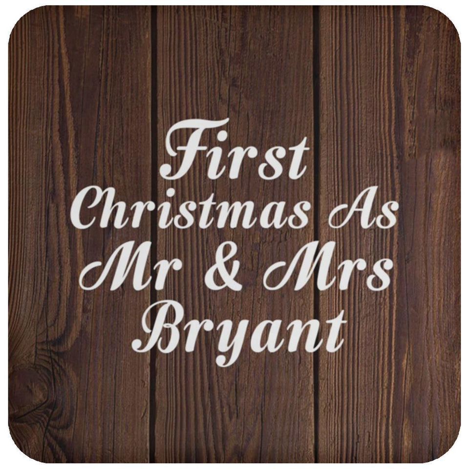 First Christmas As Mr & Mrs Bryant - Drink Coaster D
