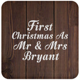 First Christmas As Mr & Mrs Bryant - Drink Coaster D