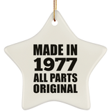 47th Birthday Made in 1977 All Parts Original - Star Ornament