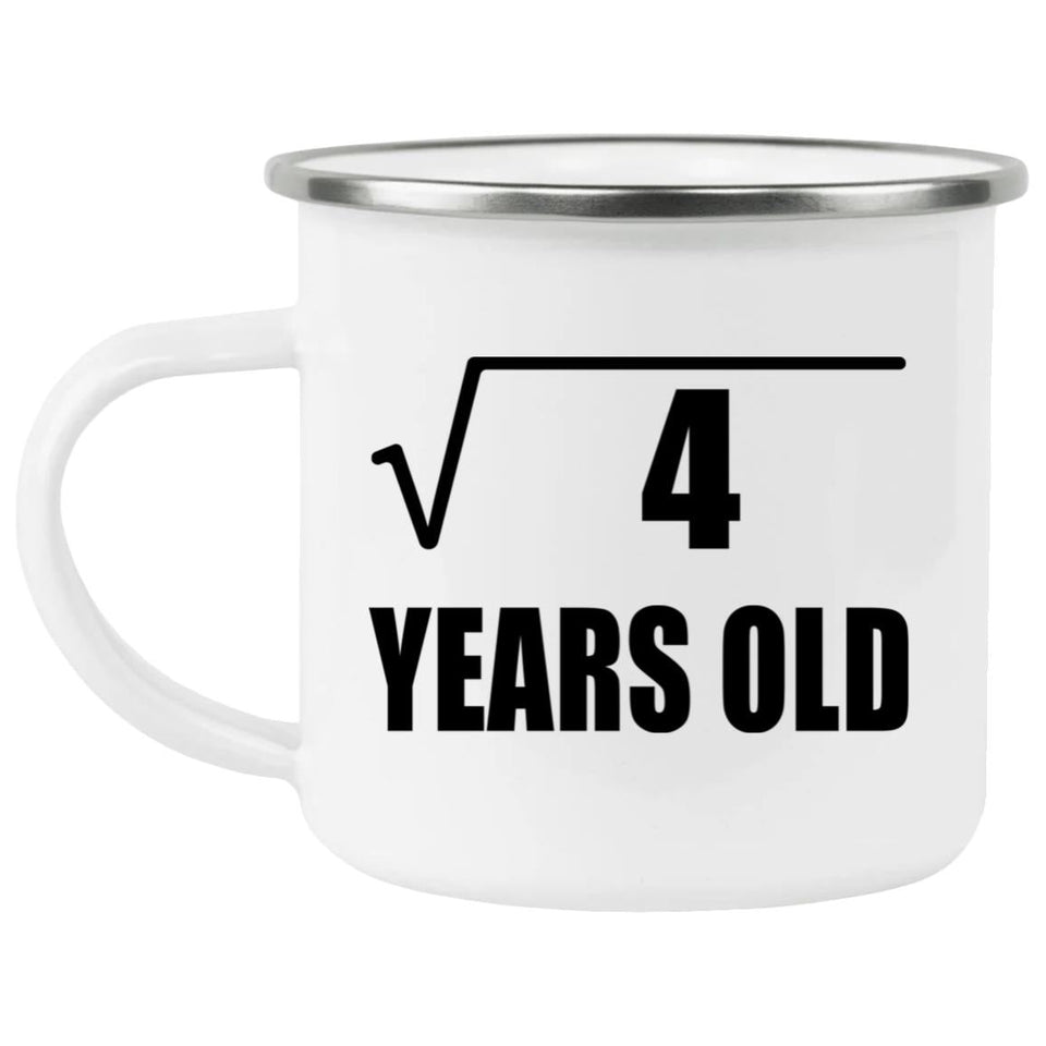 2nd Birthday Square Root of 4 Years Old - 12oz Camping Mug
