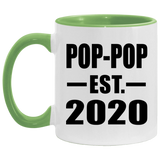 Pop-Pop Established EST. 2020 - 11oz Accent Mug Green
