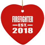 Firefighter Established EST. 2018 - Heart Ornament