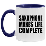 Saxophone Makes Life Complete - 11oz Accent Mug Purple