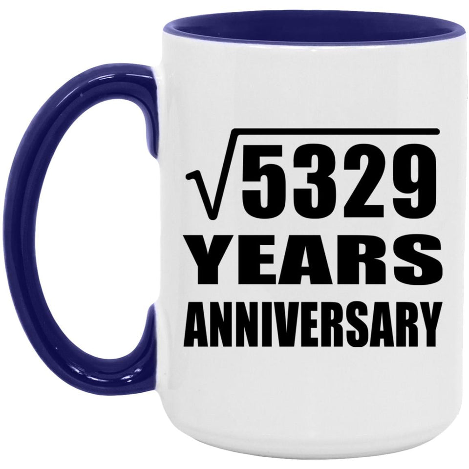 73rd Anniversary Square Root of 5329 Years Anniversary - 15oz Accent Mug Purple