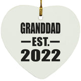 Granddad Established EST. 2022 - Heart Ornament