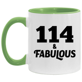 114th Birthday 114 & Fabulous - 11oz Accent Mug Green