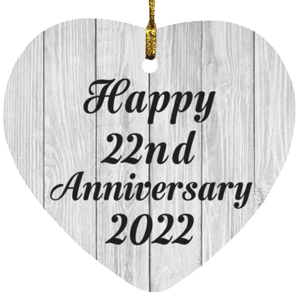Happy 22nd Anniversary 2022 - Heart Ornament F