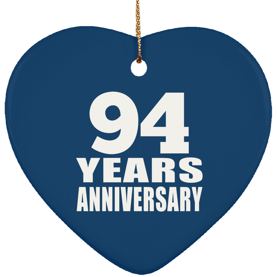 94th Anniversary 94 Years - Heart Ornament