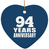 94th Anniversary 94 Years - Heart Ornament
