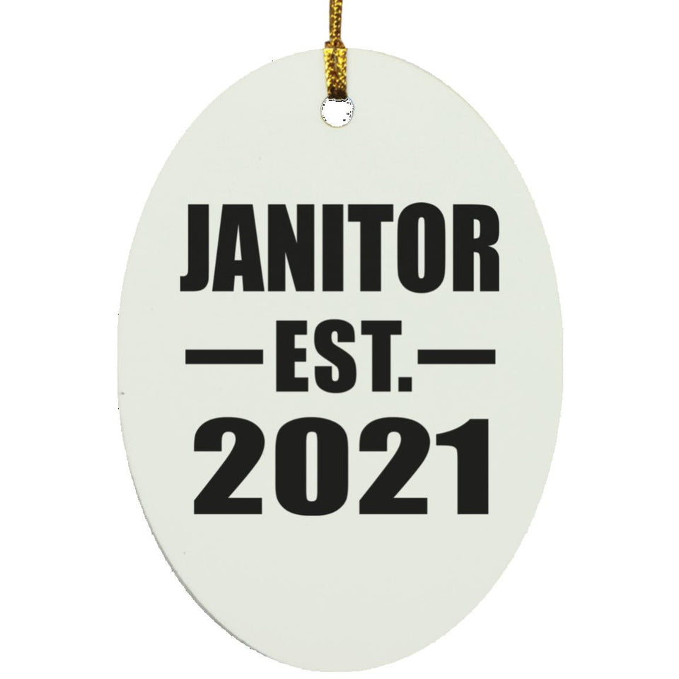 Janitor Established EST. 2021 - Oval Ornament