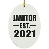 Janitor Established EST. 2021 - Oval Ornament