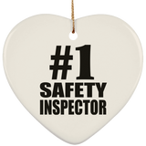 Number One #1 Safety Inspector - Heart Ornament