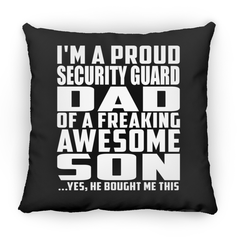 Proud Security Guard Dad Of Awesome Son - Throw Pillow Black