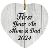First Year As Mom & Dad 2024 - Heart Ornament F
