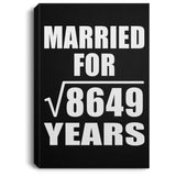 93rd Anniversary Married For Square Root of 8649 Years - Canvas Portrait