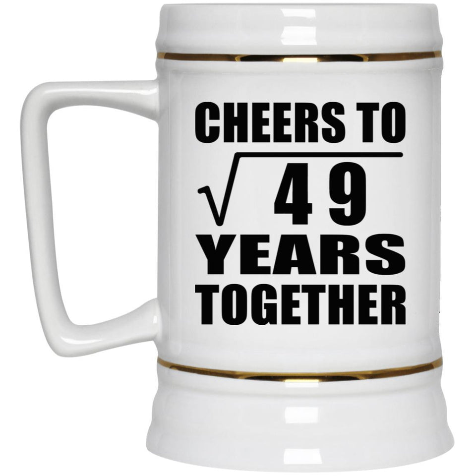 7th Anniversary Cheers To Square Root of 49 Years Together - Beer Stein