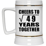 7th Anniversary Cheers To Square Root of 49 Years Together - Beer Stein