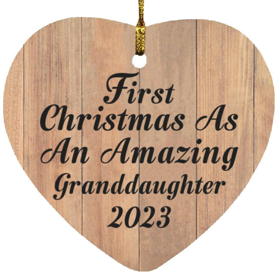 First Christmas As An Amazing Granddaughter 2023 - Heart Ornament C