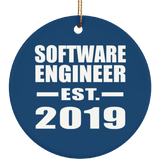 Software Engineer Established EST. 2019 - Circle Ornament