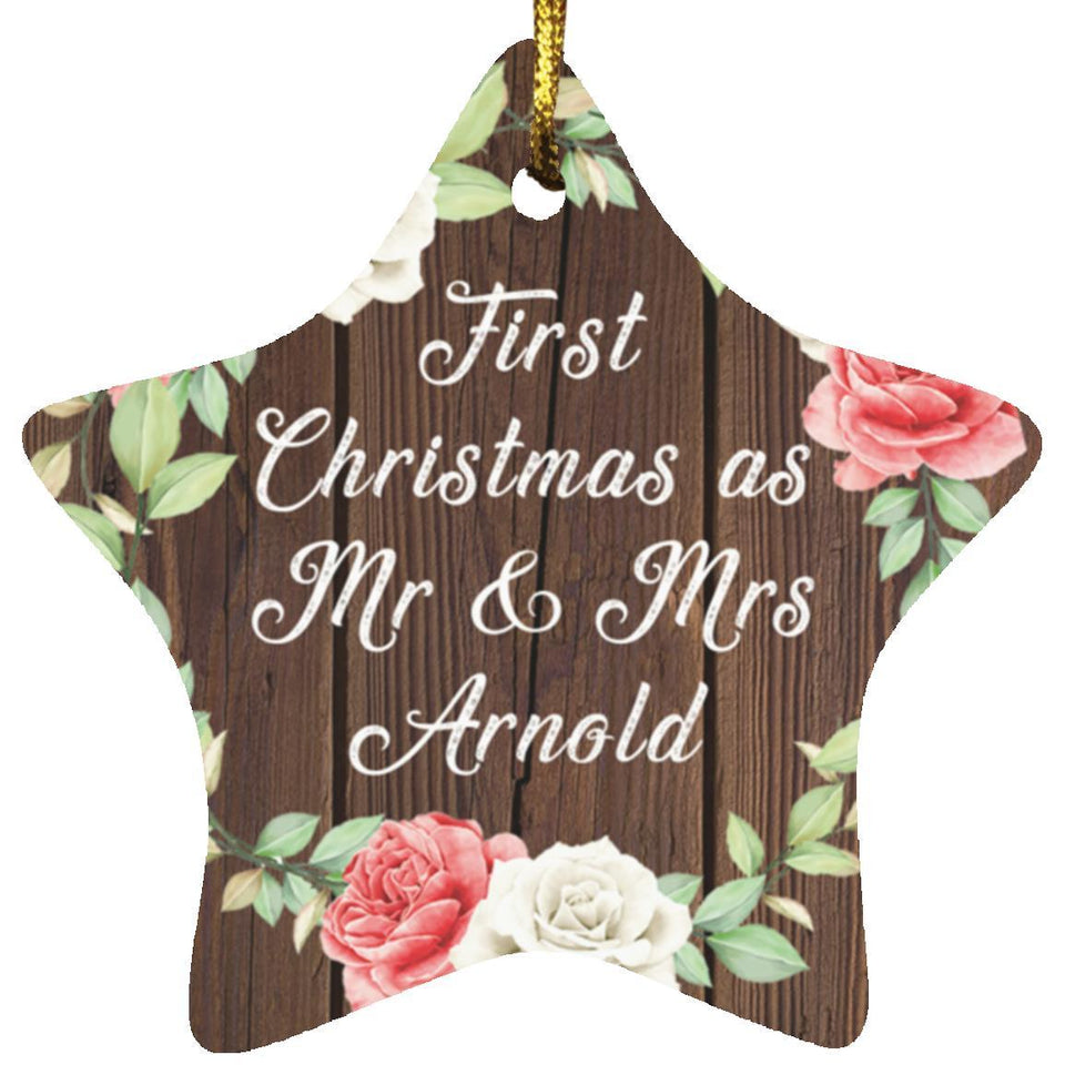 First Christmas As Mr & Mrs Arnold - Star Ornament A