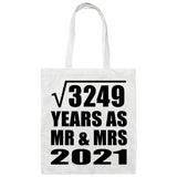 57th Anniversary Square Root of 3249 Years As Mr & Mrs 2021 - Tote Bag White