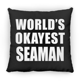 World's Okayest Seaman - Throw Pillow Black