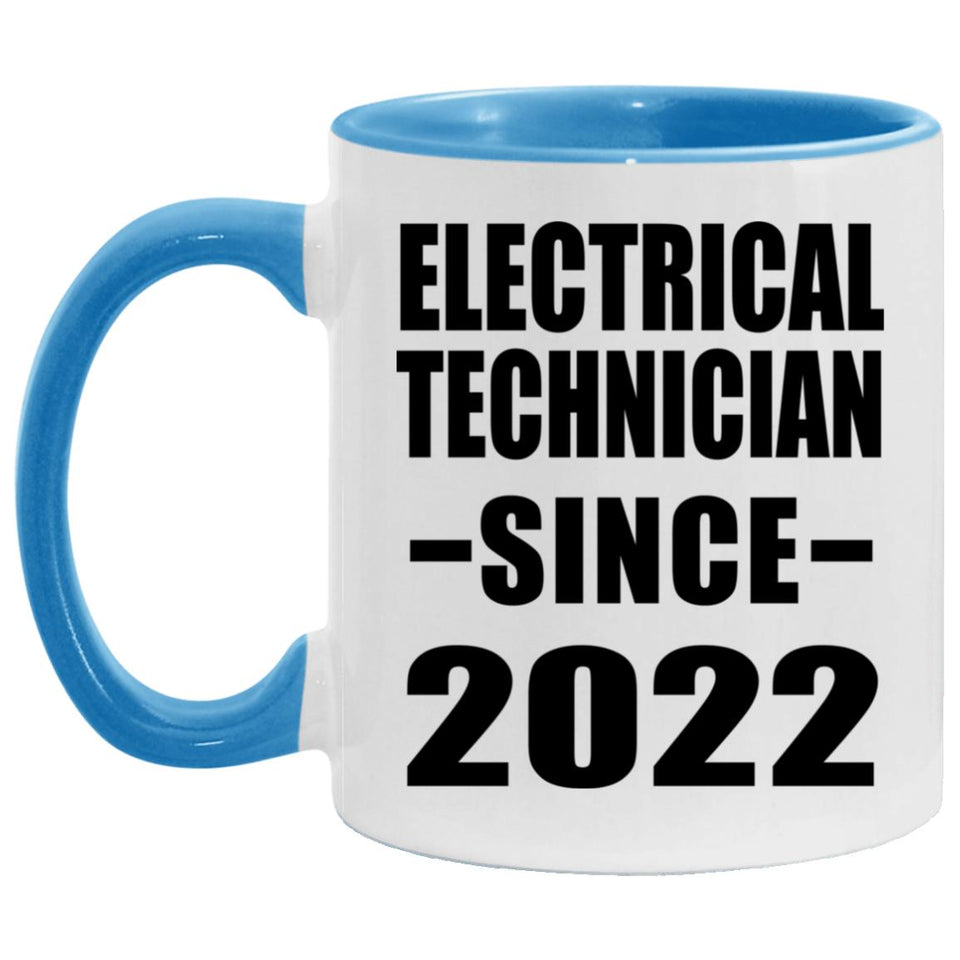 Electrical Technician Since 2022 - 11oz Accent Mug Blue