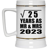 5th Anniversary Square Root of 25 Years As Mr & Mrs 2023 - Beer Stein