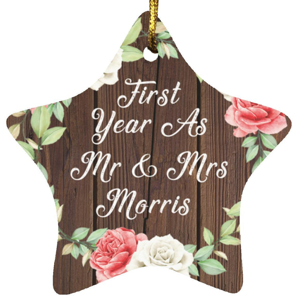 First Year As Mr & Mrs Morris - Star Ornament A