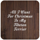 All I Want For Christmas Is My Tibetan Terrier - Drink Coaster D