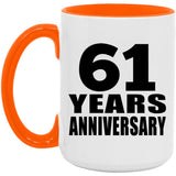 61st Anniversary 61 Years Anniversary - 15oz Accent Mug Orange