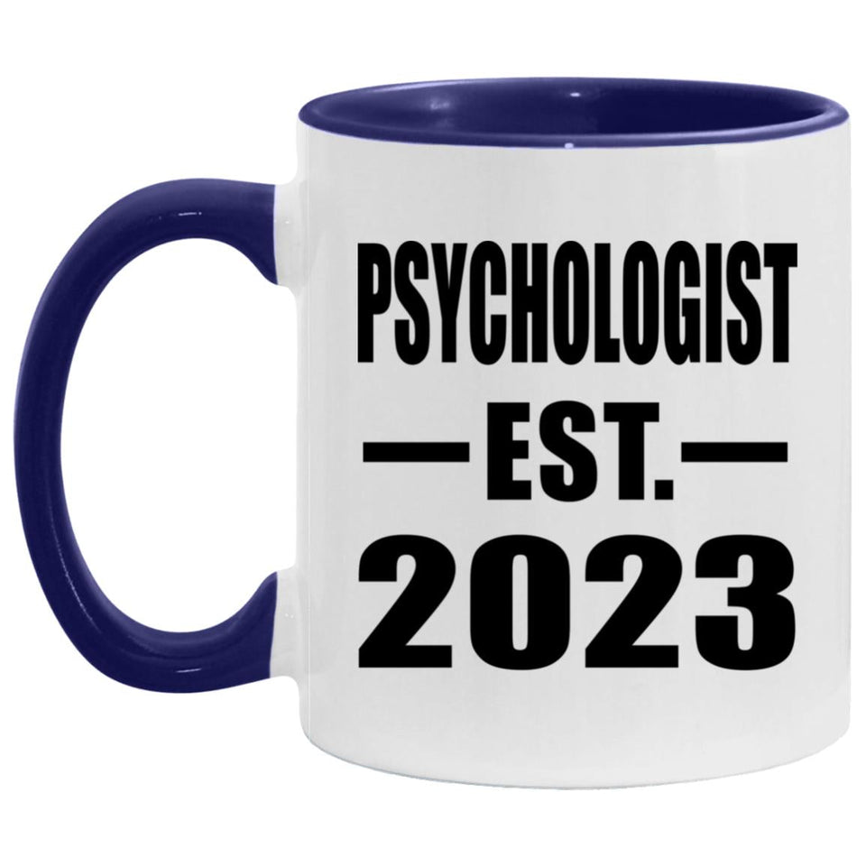 Psychologist Established Est. 2023 - 11oz Accent Mug Purple