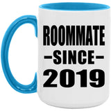 Roommate Since 2019 - 15oz Accent Mug Blue
