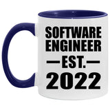 Software Engineer Established Est. 2022 - 11oz Accent Mug Purple