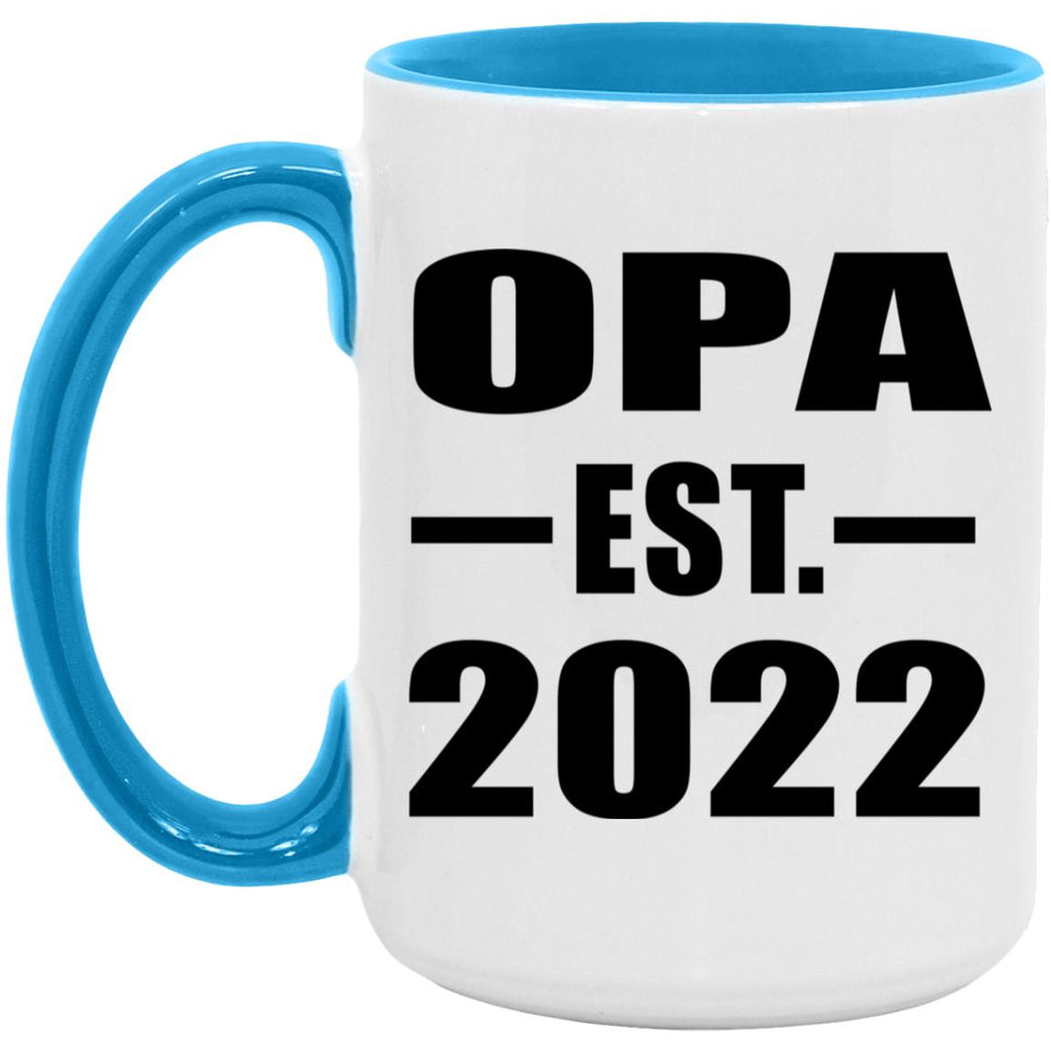 Opa Established EST. 2022 - 15oz Accent Mug Blue