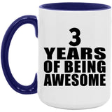 3rd Birthday 3 Years Of Being Awesome - 15oz Accent Mug Purple