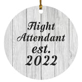 Flight Attendant Established Est. 2022 - Circle Ornament F