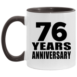 76th Anniversary 76 Years - 11oz Accent Mug Black