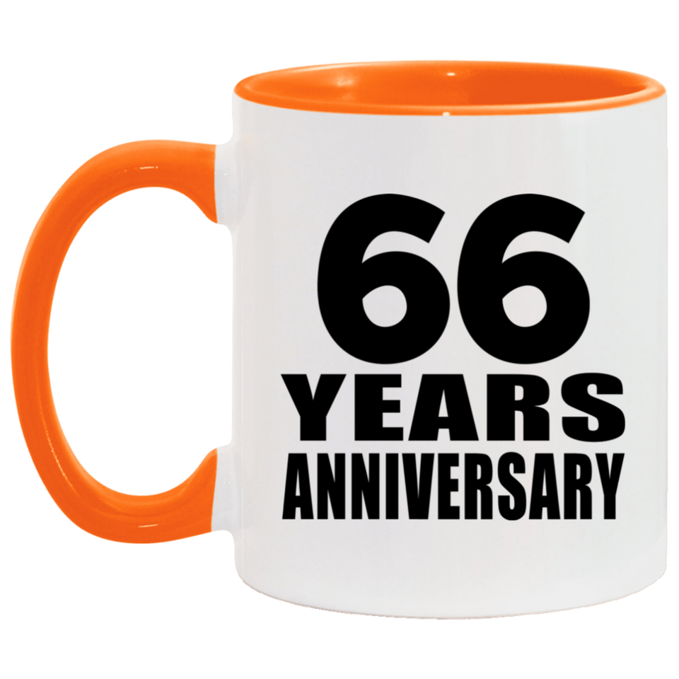 66th Anniversary 66 Years - 11oz Accent Mug Orange