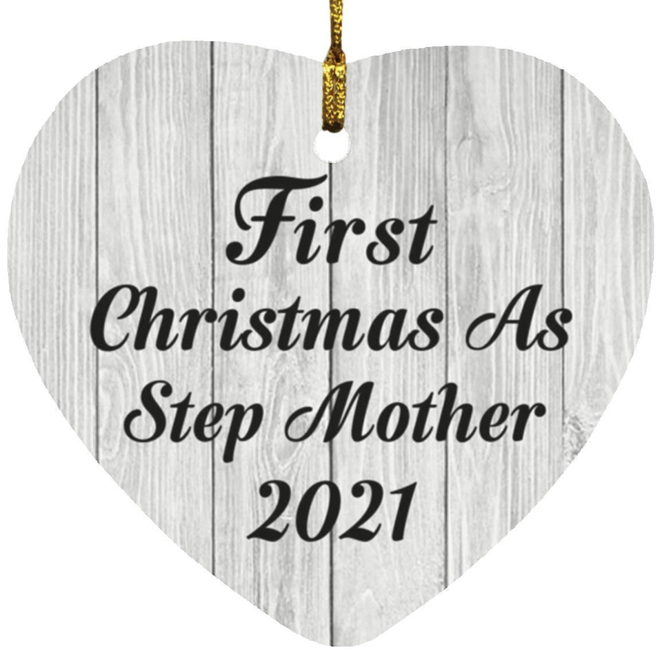 First Christmas As Step Mother 2021 - Heart Ornament F