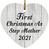 First Christmas As Step Mother 2021 - Heart Ornament F