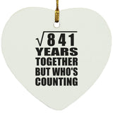 29th Anniversary Square Root of 841 Years Who's Counting - Heart Ornament