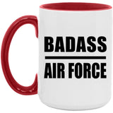 Badass Air Force - 15oz Accent Mug Red