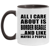 All I Care About Is Border Beagle - 11oz Accent Mug Black