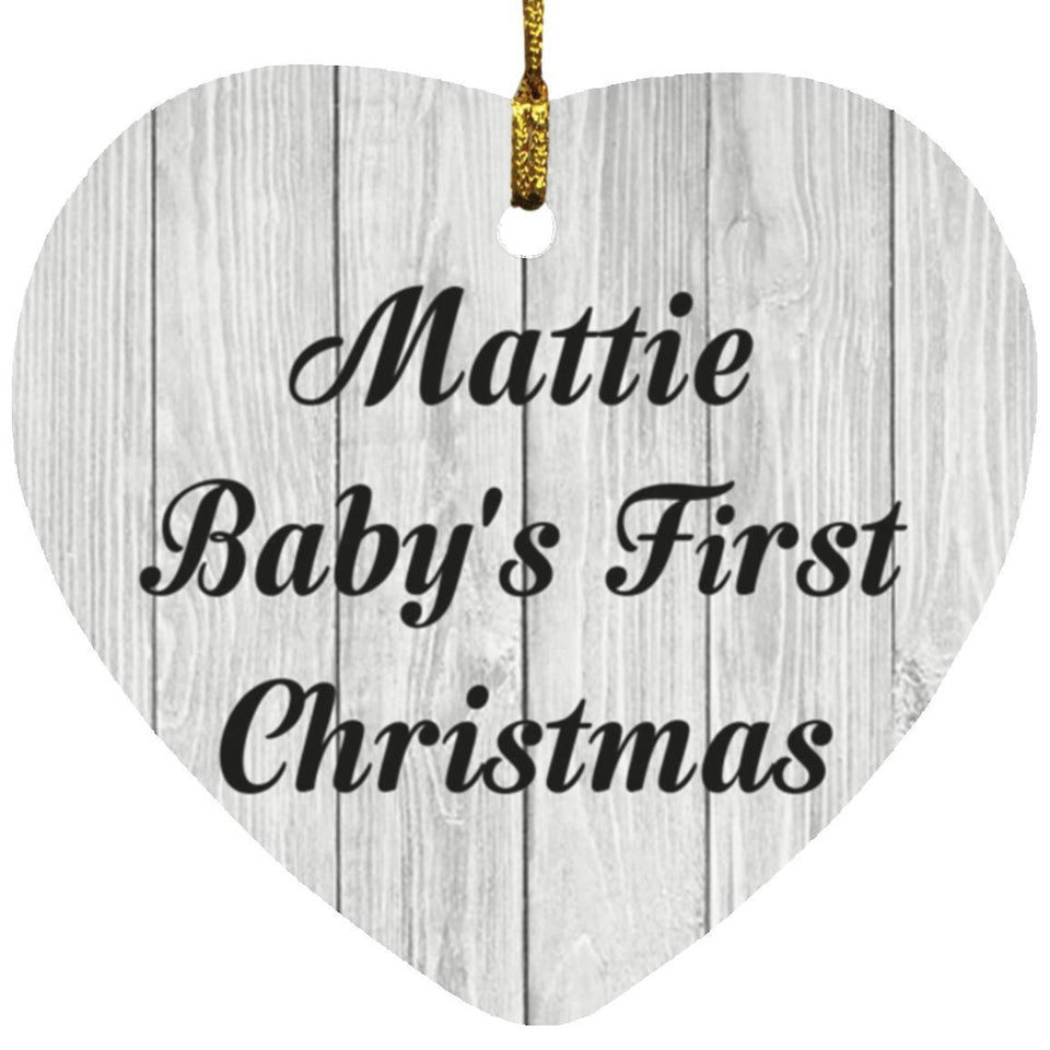 Mattie Baby's First Christmas - Heart Ornament F